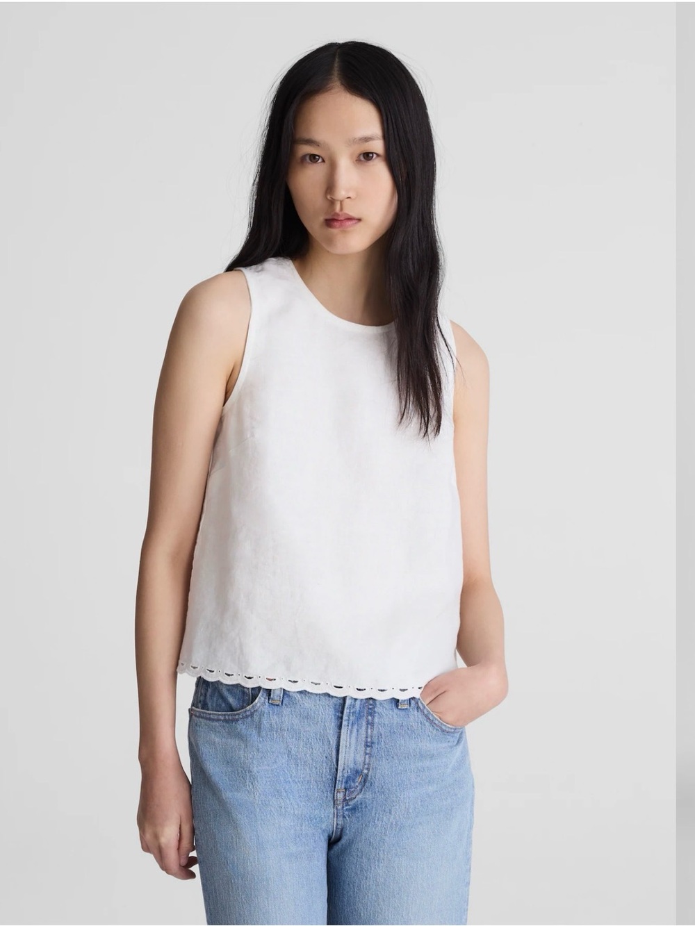Madewell 100% Linen Ivory Shell Top NWT Size XS